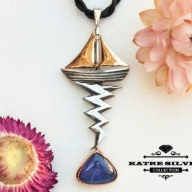 Triangle Tanzanite Art Deco Pendant, Tanzanite Pendant, Tanzanite Necklace, Blue Tanzanite, Tanzanite Jewelry, Blue Stone Pendant, Gemstone