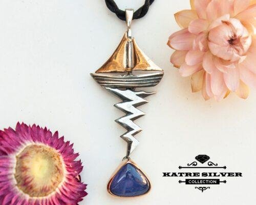 Triangle Tanzanite Art Deco Pendant, Tanzanite Pendant, Tanzanite Necklace, Blue Tanzanite, Tanzanite Jewelry, Blue Stone Pendant, Gemstone