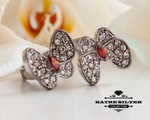 Dual Birthstone Ring, Butterfly Ring, Open Ring, Adjustable Ring, Birthstone Ring, Modern Ring, Gift Ring, Garnet Ring, Ring for Women