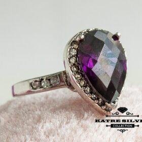 Pear Amethyst Ring, Teardrop Amethyst, Teardrop Ring, Purple Stone Ring, Purple Amethyst Ring, Amethyst Ring, Amethyst Jewelry, Purple Ring
