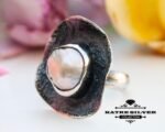 Large Pearl Ring, Statement Pearl Ring, White Pearl Ring, Pearl Ring, Statement Ring, Pearl Jewelry, Gemstone Ring, Handmade Ring, Unique - Image 4