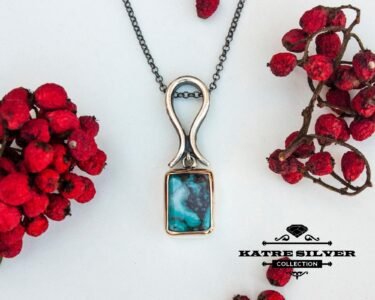 Turquoise Necklace 925 Sterling Silver – Genuine Turquoise Pendant, Handmade Boho Navajo Style Dainty Necklace for Women - Image 5