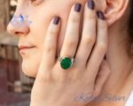 Teardrop Paraiba Tourmaline Oval Cut Aesthetic Design Women Ring, Apatite Ring, Green Unique Ring, Custom Ring, Green Diamond Ring, Gift for - Image 2