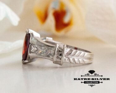 Red Marquise Ring – Stunning 925 Sterling Silver Dainty Promise Ring, Elegant Red Stone Solitaire Ring Gift for Women - Image 7