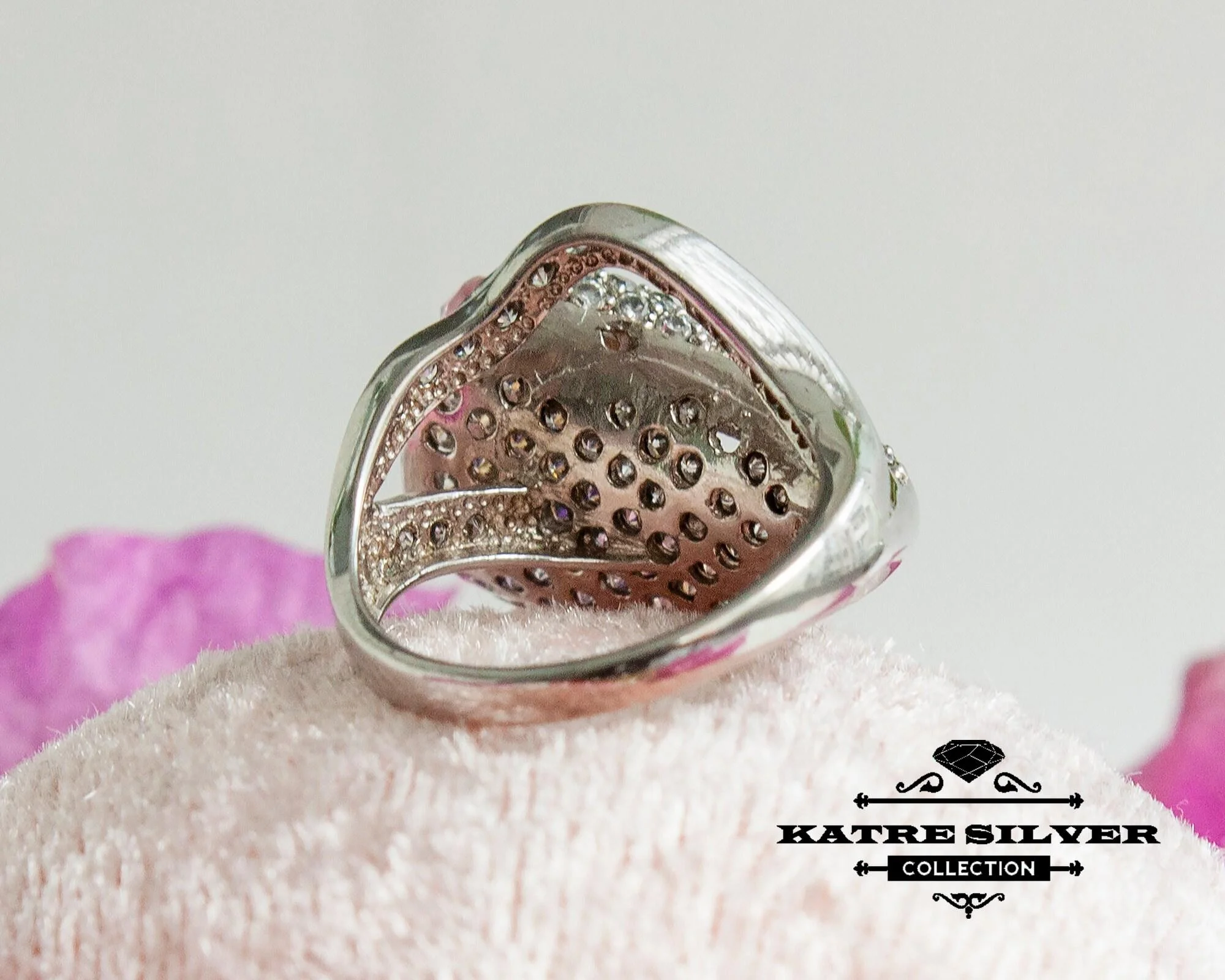 Stunning Tricolor Ring 925 Sterling Silver – Multi Stone Statement Ring, Unique Colorful Gemstone Ring for Her - Image 8