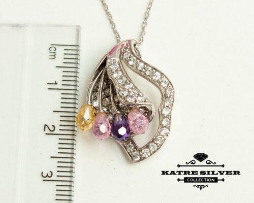 Tricolor Pendant, Tricolor Necklace, Multicolor Pendant, Flower Pendant, Floral Necklace, Flower Jewelry, Made in Turkey - Image 8