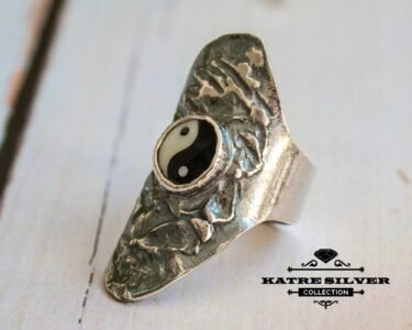 Yin Yang Ring, Yin Yang Gift, Spiritual Ring, Yoga Ring, Yin Yang Jewelry, Meditation Ring, Yin Yang, Adjustable Ring, Statement Ring, Vintage - Image 4