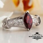 Red Marquise Ring, Marquise Ring, Promise Ring, Birthstone Ring, Red Stone Ring, Anniversary Ring, Solitaire Ring, Dainty Ring, Red Ring