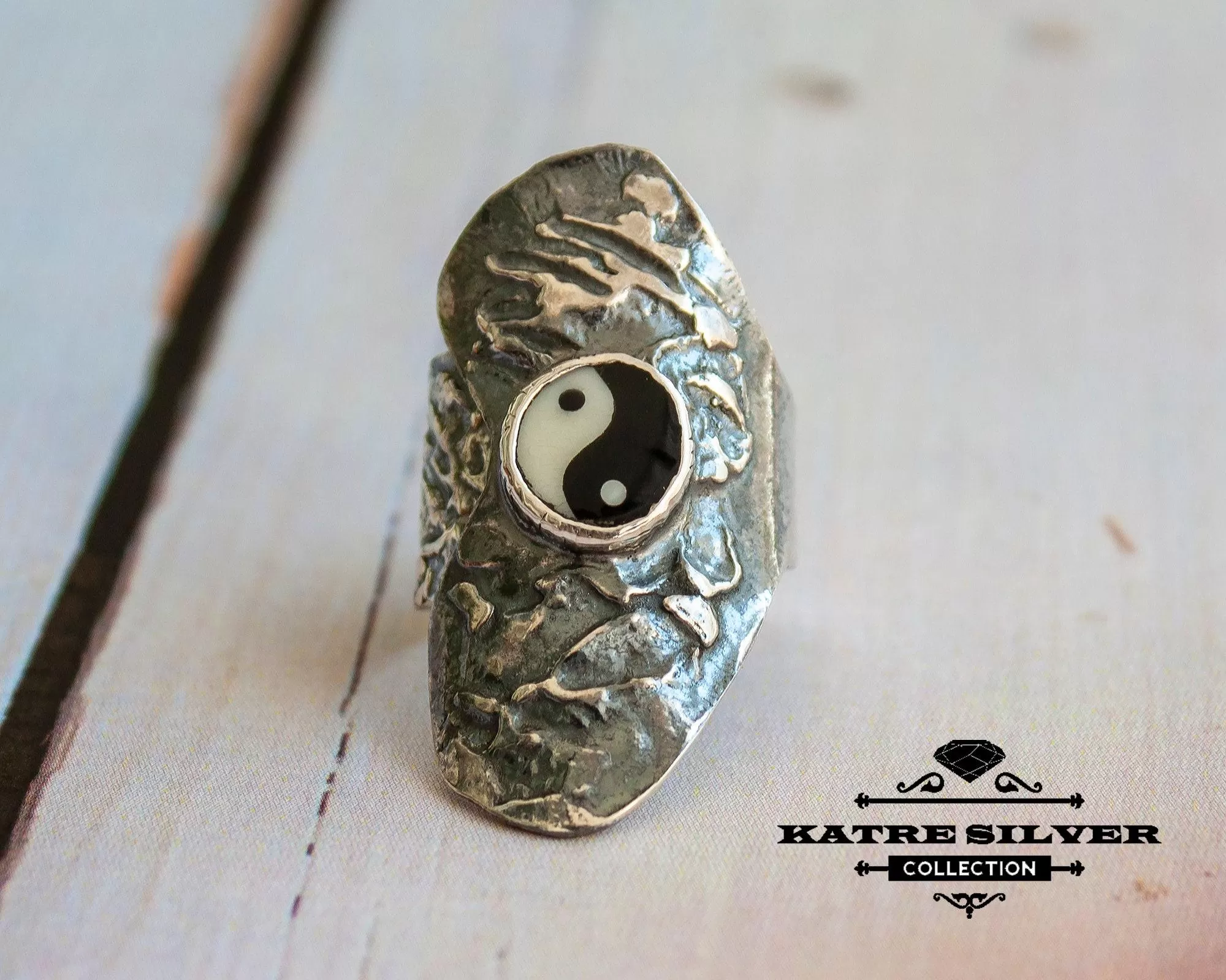 Stunning Yin Yang Ring 925 Sterling Silver – Spiritual Balance Ring, Adjustable Meditation Yoga Statement Ring - Image 3