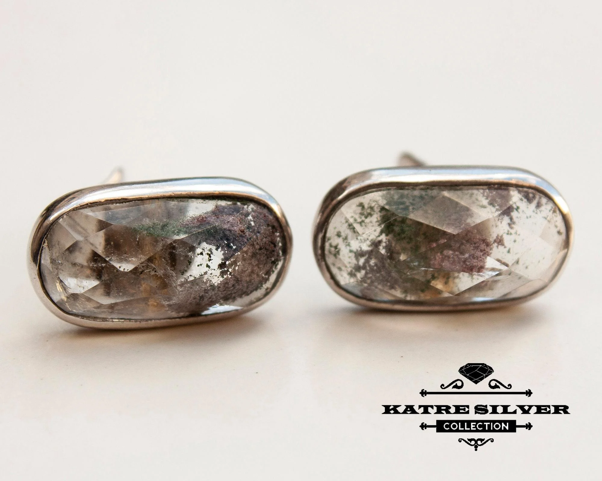 Stunning Faceted Quartz Earrings 925 Sterling Silver – Handmade Bohemian Statement Gemstone Earrings, Unique Clip-On Jewelry Gift for Women - Image 4