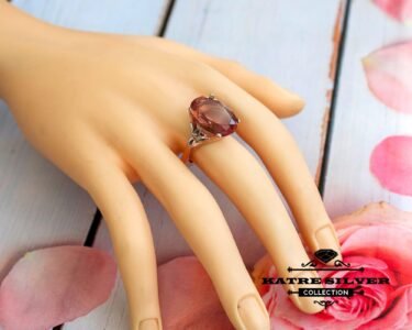 Rose Gold Diaspore Ring, Art Nouveau Ring, Women Ring, Woman Silver Ring, Statement Rose Ring, Handmade Silver Ring, Silver Ring Women, Ring - Image 2