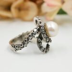 Stunning Octopus Pearl Ring 925 Sterling Silver – Nautical Handmade Statement Ring, Unique Ocean Jewelry Gift for Women - Image 7