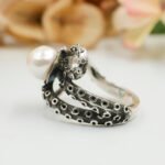 Stunning Octopus Pearl Ring 925 Sterling Silver – Nautical Handmade Statement Ring, Unique Ocean Jewelry Gift for Women - Image 5
