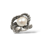 octopus pearl ring 925 sterling silver nautical ring