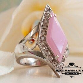 Powder Pink Ring, Powder Pink Jewelry, Pink Art Deco Ring, Powder Pink, Long Ring, Pink Ring, Statement Ring, Art Deco Ring, Pink Jewelry