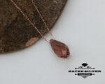 Rose Gold Plated Sultanite Diaspore Teardrop Necklace, Diaspore Necklace, Diaspore Pendant, Sultanite Necklace, Teardrop Necklace, Minimalist - Image 6
