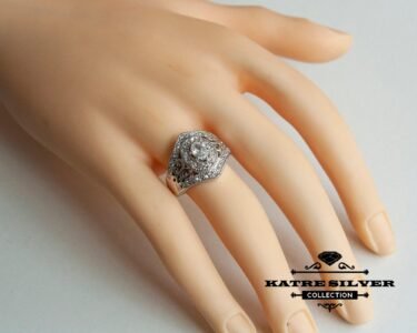 Drops Ring Statement – Stunning 925 Sterling Silver Modern Boho Ring, Unique Handmade Large Designer Ring Gift for Women - Image 2