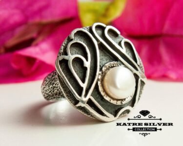stunning large pearl ring 925 sterling silver round pearl statement ring for women