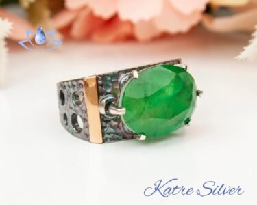 Oval Faceted Cut Green Paraiba Tourmaline Stone Sterling Silver Ring with a Hole, Paraiba Ring, Gift For Her, Paraiba Engagement Ring Promise - Image 5