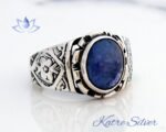 Men's Ring with Blue Kyanite Stone, Raw Stone Ring, Blue Kyanite, Meditation Ring, Blue Kyanite Jewelry, Lucky Ring, Gift for Men