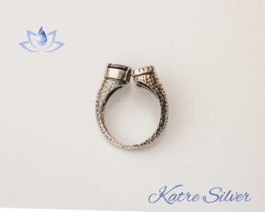 Sapphire Emerald Ruby Natural Stone Adjustable Ring, Mixed Gemstone Rings, Vintage Multi Stone Ring, Natural Stone Gift Ring - Image 9