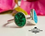 Mosaic Ring, Malachite Ring, Mosaic Stone, Southwestern Ring, Open Ring, Turquoise Ring, Adjustable Ring, Mosaic Jewelry, Geometric Ring - Image 3