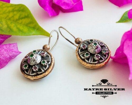 Multi Gem Earrings, Drop Earring, Silver Drop Earrings, Vintage Drop Earring, Statement Earring, Unique Earring, Vintage Style, One of a Kind - Image 4