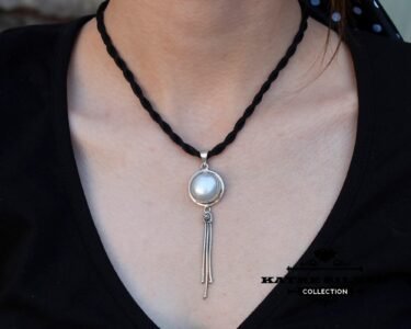 Stunning Pearl Pendant Necklace 925 Sterling Silver – Handmade Dangle White Pearl Jewelry Gift for Women - Image 4