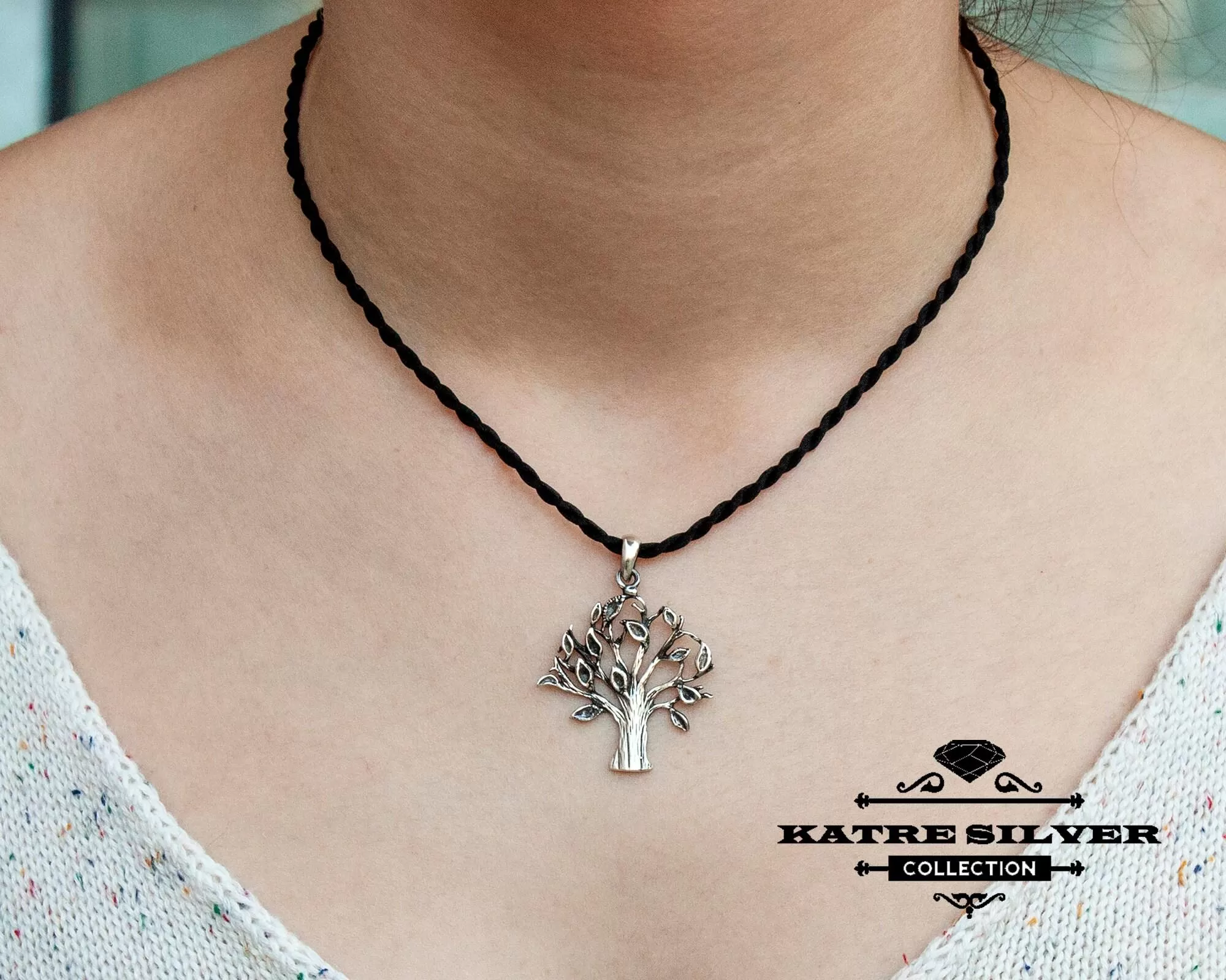 Meaningful Tree of Life Pendant 925 Sterling Silver – Celtic Tree Necklace, Handmade Spiritual Charm Necklace for Women - Image 2