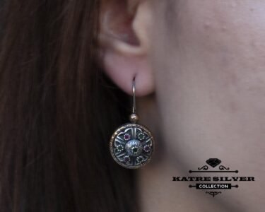 Multi Gem Earrings, Drop Earring, Silver Drop Earrings, Vintage Drop Earring, Statement Earring, Unique Earring, Vintage Style, One of a Kind - Image 2