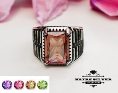 Mens Handmade Ring, Turkish Handmade Silver, Ottoman Mens Ring, Diaspore Ring, Zultanite Men Ring, 925k Sterling Silver, Gift for Him - Image 2