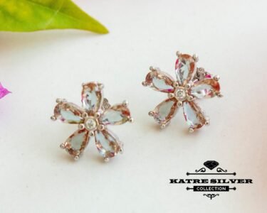 Stunning Sultanite Earrings 925 Sterling Silver – Color Changing Floral Stud Earrings, Elegant Gemstone Earrings for Her - Image 3