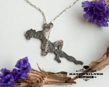 girl on swing necklace 925 sterling silver dainty swinging girl pendant