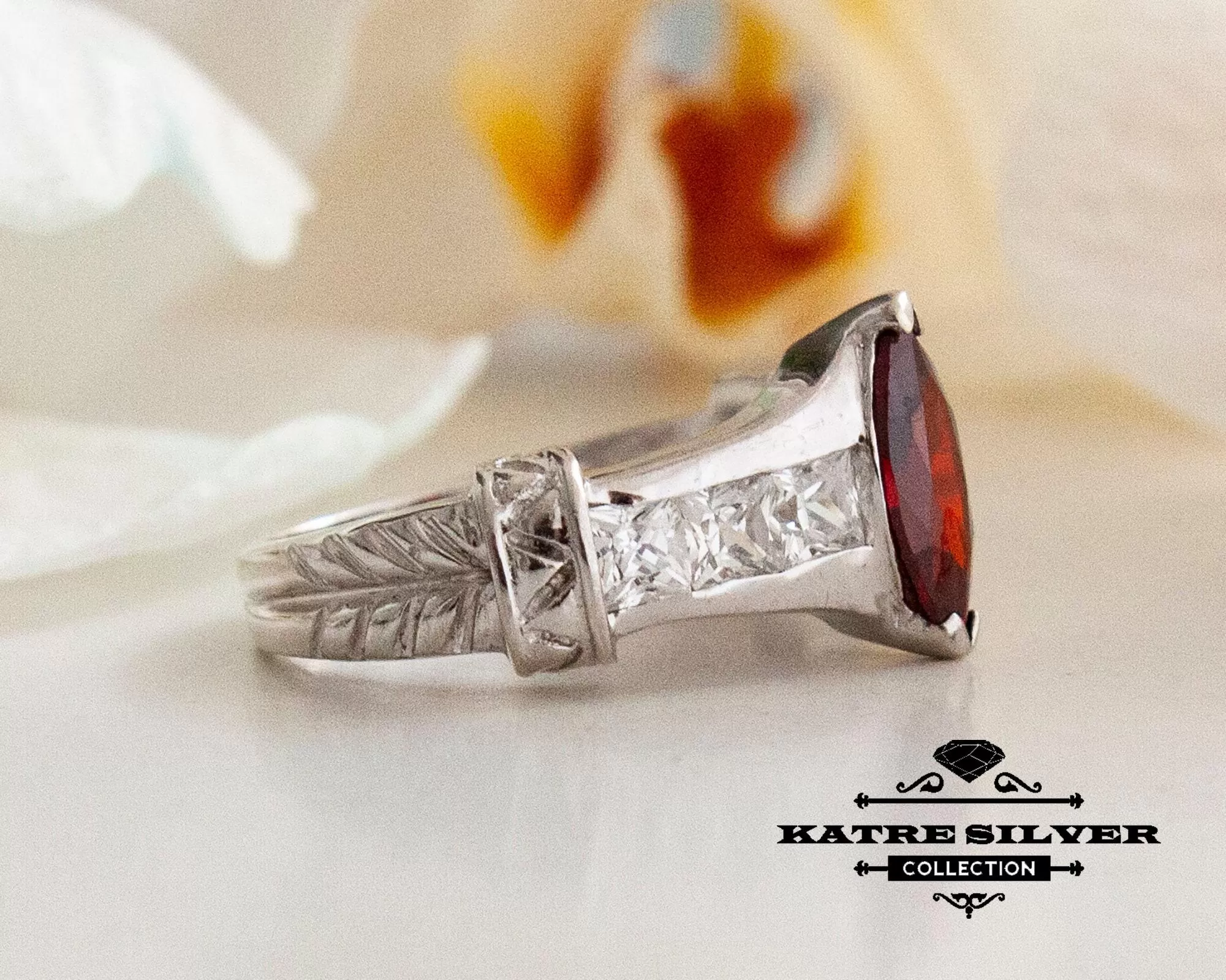 Red Marquise Ring – Stunning 925 Sterling Silver Dainty Promise Ring, Elegant Red Stone Solitaire Ring Gift for Women - Image 6