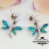 Blue Opal Stud Earrings, Dragonfly Earrings, Opal Stud Earrings, Opal Earrings, Opal Jewelry, Blue Earring, Birthstone Earrings, Dragonfly