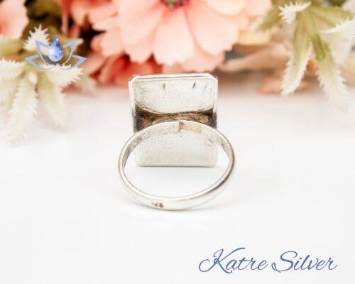 Silver Wave Ring, Modern Silver Ring, Rectangular Shaped Ring, Statement Ring, Hammered Ring, Handmade Ring, Solid Silver Ring - Image 8
