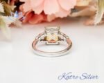 Yellow Emerald Octagon Cut Citrine Ring for Women, Citrine Ring in Sterling Silver, Citrine Engagement Ring, Promise Ring, Birthday Gift - Image 8