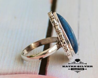 Bold Lapis Lazuli Silver Ring 925 Sterling Silver – Oxidized Blue Stone Statement Ring, Handmade Vintage Gemstone Ring for Women - Image 7