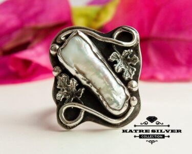 Ocean Pearl Ring – Stunning 925 Sterling Silver Handmade Statement Ring, Elegant Nautical Jewelry Gift for Women - Image 3