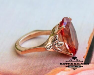 Rose Gold Diaspore Ring, Art Nouveau Ring, Women Ring, Woman Silver Ring, Statement Rose Ring, Handmade Silver Ring, Silver Ring Women, Ring - Image 10