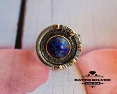 Stunning Lapis Lazuli Ring 925 Sterling Silver – Handmade Round Blue Stone Statement Ring, Elegant Gemstone Ring for Women - Image 3