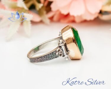 Teardrop Paraiba Tourmaline Oval Cut Aesthetic Design Women Ring, Apatite Ring, Green Unique Ring, Custom Ring, Green Diamond Ring, Gift for - Image 6