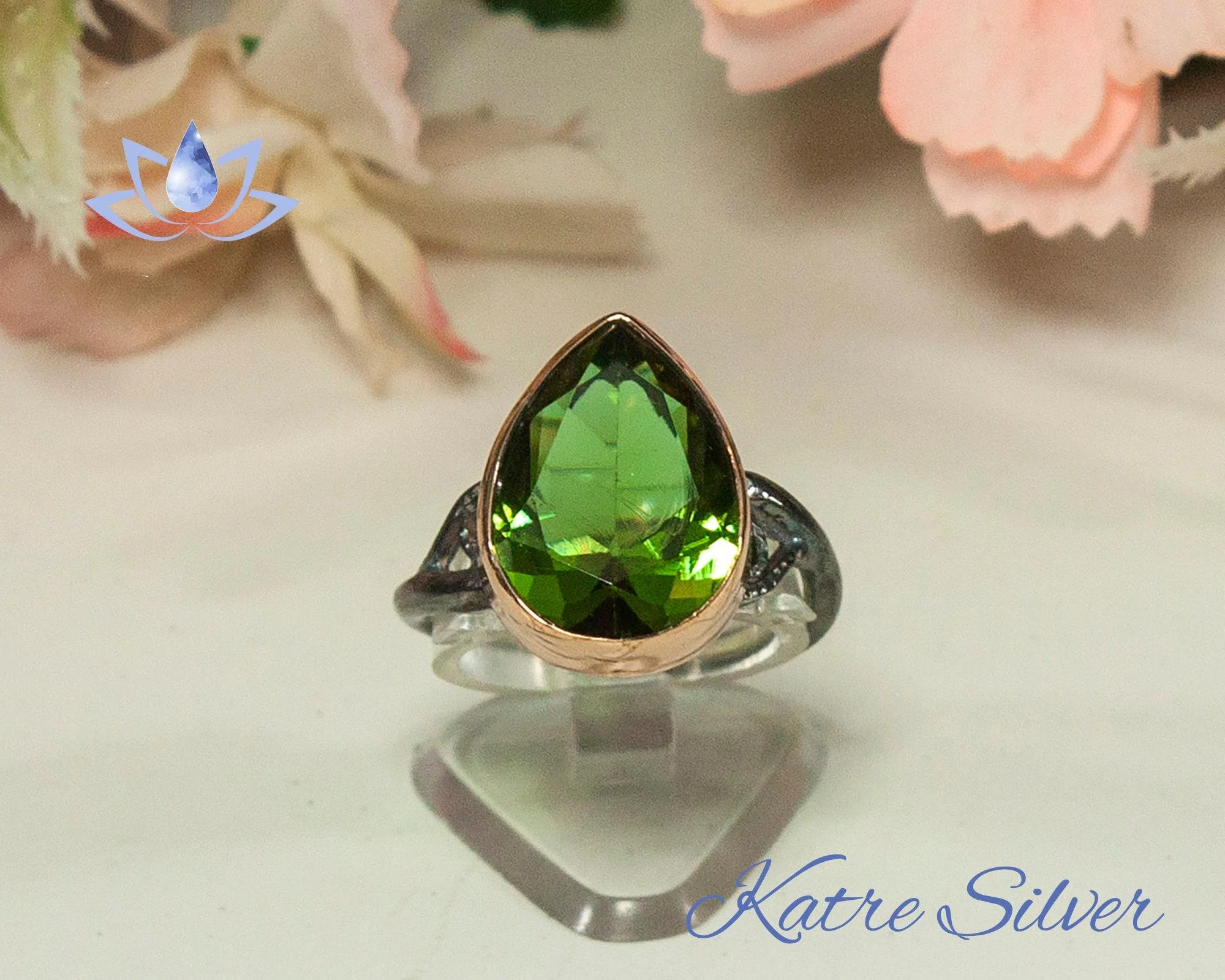 Stunning Pear Zultanite Ring 925 Sterling Silver – Color Changing Diaspore Engagement Ring, Vintage Statement Ring for Her - Image 3