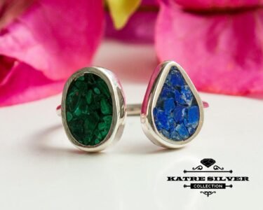 Mosaic Ring, Lapis Ring, Malachite Ring, Mosaic Stone, Lapis Lazuli Ring, Open Ring, Adjustable Ring, Mosaic Jewelry, Geometric Ring, Vintage