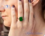 Pirate Seahorse Art Silversmith Emerald Faceted Cut Paraiba Tourmaline Ring - Paraiba Engagement Sterling Silver Ring Promise Green Emerald - Image 2