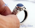 Men's Ring with Blue Kyanite Stone, Raw Stone Ring, Blue Kyanite, Meditation Ring, Blue Kyanite Jewelry, Lucky Ring, Gift for Men - Image 9