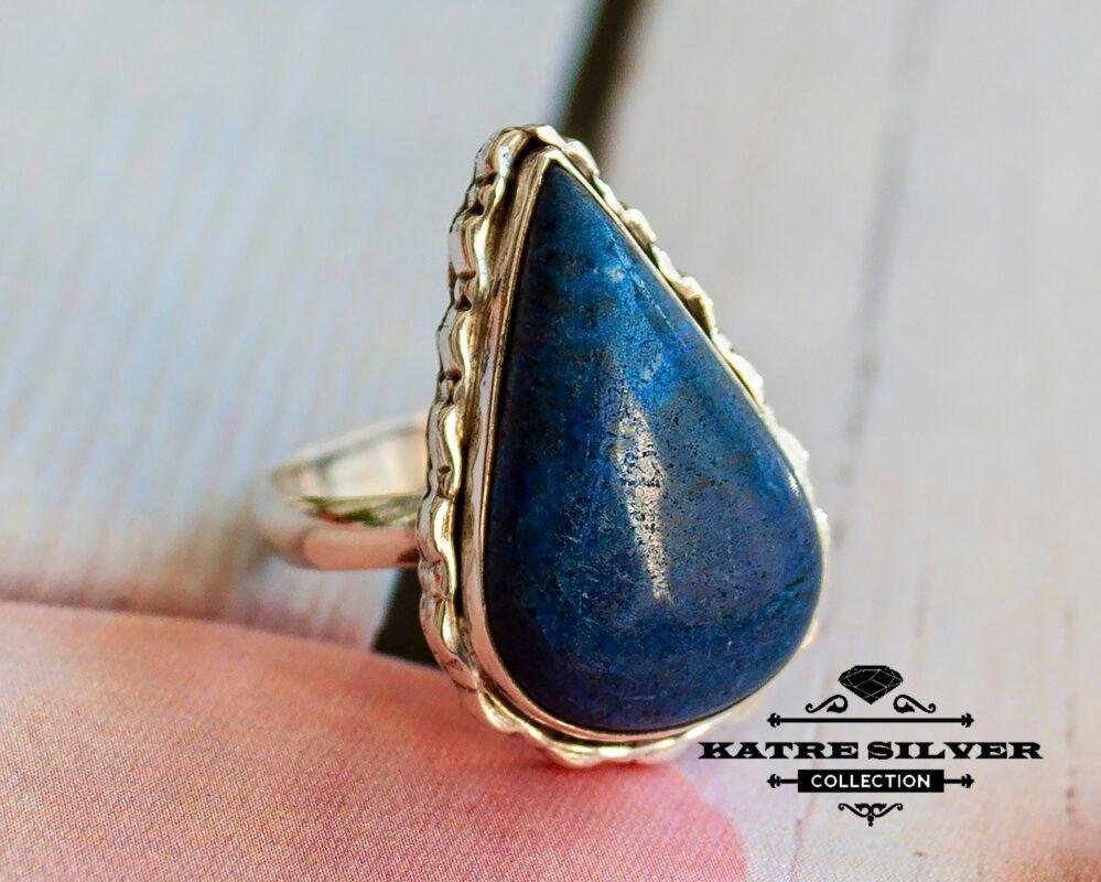 Lapis Silver Ring, Blue Lapis Ring, Oxidized Ring, Lapis Lazuli Jewelry, Blue Stone Ring, Blue Lapis Lazuli, Lapis Lazuli Stone, Blue Gemstone