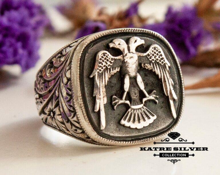 Double-Headed Eagle Ring, Ottoman Ring, Eagle Jewelry, Men's Ring, Silver Mens Ring, Solid Silver Ring, Unique Ring, 925 Silver Ring, Ring