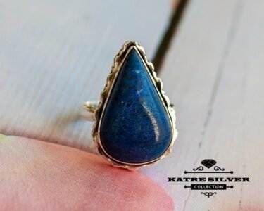 Bold Lapis Lazuli Silver Ring 925 Sterling Silver – Oxidized Blue Stone Statement Ring, Handmade Vintage Gemstone Ring for Women - Image 3