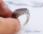 Islamic Agate Mens Ring, Agate Rings, Aqeeq Ring for Men, Mens Red Agate Ring, Silver Ring Men, Muslim Ring, Ring for Men, Gift for Him - Image 6